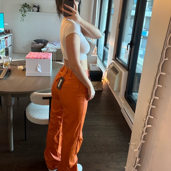 Orange pleather pants - Picture 2 of 2